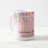 Mug Holographe Rose rose mariée Douche Douce 16e (Devant gauche)