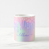 Mug Holographique licorne parties scintillant gouttes  (Centre)