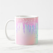 Mug Holographique licorne parties scintillant gouttes  (Gauche)