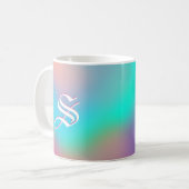 Mug Holographique Wonderland | monogramme personnalisé (Devant gauche)