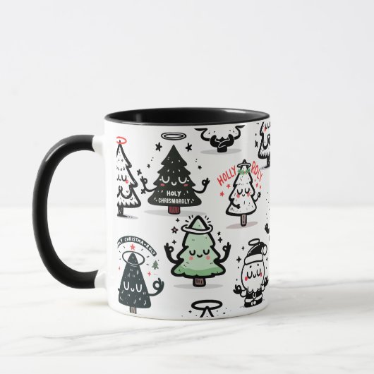 Mug Holy Chrismaroly Pattern – Funny Christmas Trees (Gauche)