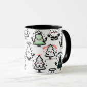 Mug Holy Chrismaroly Pattern – Funny Christmas Trees (Devant droit)