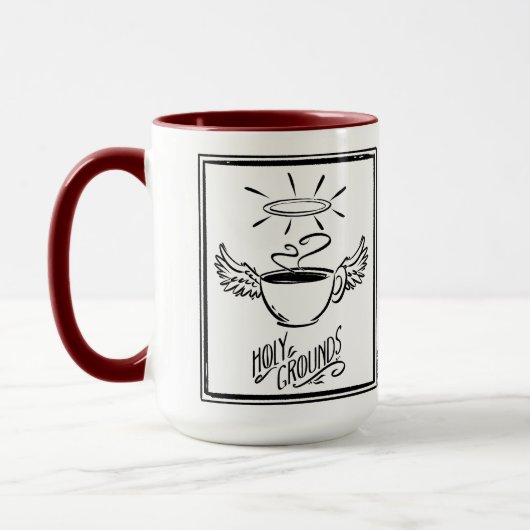 Mug HOLY GROUNDS COFFEE par Jeff Willis Art (Gauche)