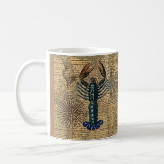 Mug Homard Coquillages Fruits de mer Maine Classique O (Gauche)