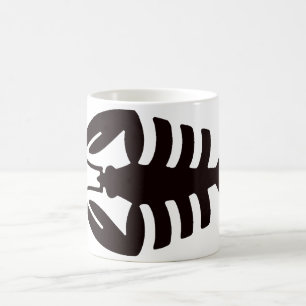 Mug Homard de fruits de mer Art déco vintage en noir