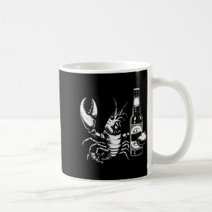 Mug Homard écrevisse tenant une bouteille de bière drô