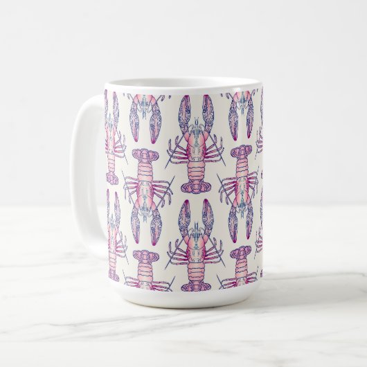 Mug Homard rose (Devant gauche)