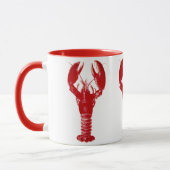 Mug Homard rouge profond sur blanc (Gauche)