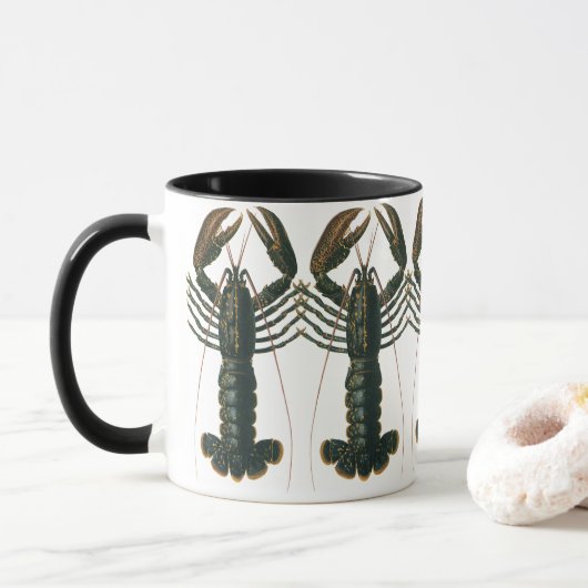 Mug Homard vintage, crustacé de la vie marine océaniqu (Avec donut)