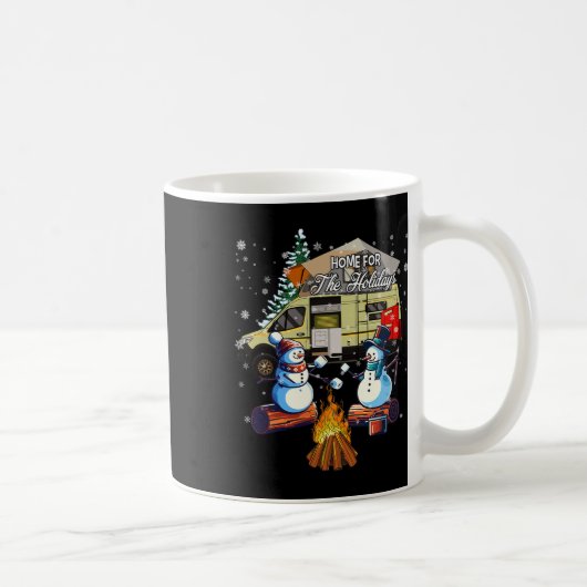 Mug Home For The Christmas Holidays Snowman Camping  (Droite)