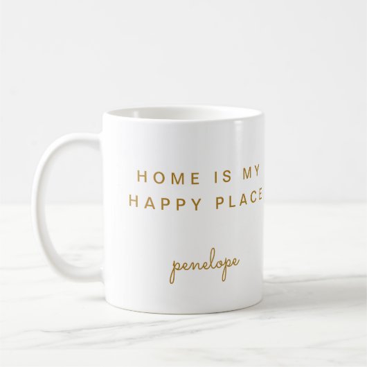 Mug Home is My Happy Place with Name (Gauche)