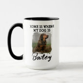 Mug Home Is Where My Dog Is Custom Dog Name and Photo (Gauche)