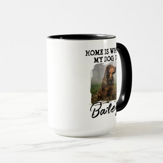 Mug Home Is Where My Dog Is Custom Dog Name and Photo (Devant droit)