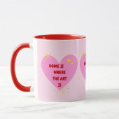 Mug Home Is Where The Art Is – Cute Heart Inspirationa (Gauche)