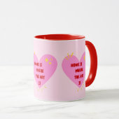 Mug Home Is Where The Art Is – Cute Heart Inspirationa (Devant droit)