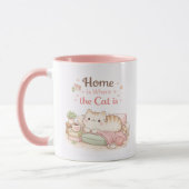 Mug Home is Where The Cat Is Cute Kitty Coffee Pink (Gauche)
