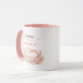 Mug Home is Where The Cat Is Cute Kitty Coffee Pink (Devant gauche)