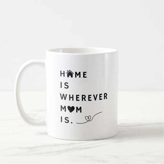 Mug Home Is Wherever Mom Is – Gift For Mom (Gauche)