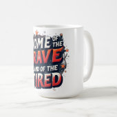 Mug Home of brave Land of the tired (Devant droit)