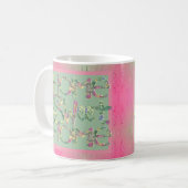 Mug "Home Sweet Home" Floral Font Green (Devant gauche)