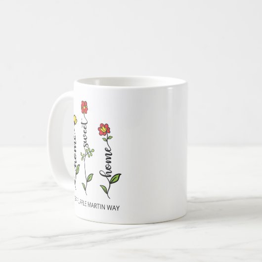 Mug Home Sweet Home Flower (Devant gauche)