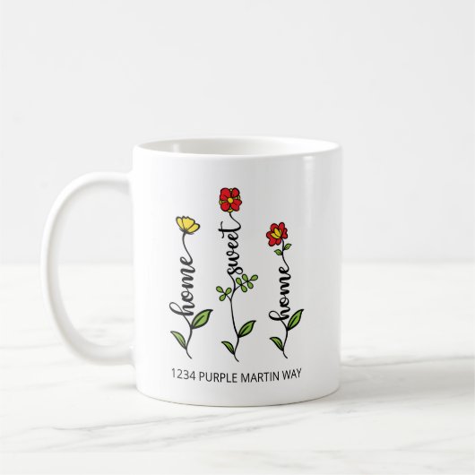 Mug Home Sweet Home Flower (Gauche)