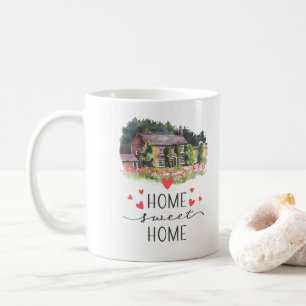 Mug Home Sweet Home Hearts House Floral
