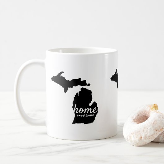 Mug Home Sweet Home Michigan Silhouette (Avec donut)
