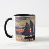 Mug Homer - Feux de coucher de soleil, peinture d'aqua (Gauche)