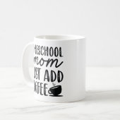 Mug Homeschool Maman Ajouter Juste Du Café (Devant gauche)