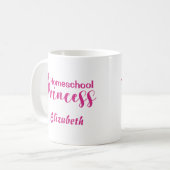 Mug Homeschool Princess Pretty Rose and White (Devant gauche)