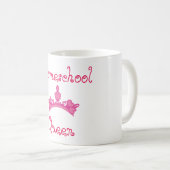 Mug Homeschool Queen rose et blanc (Devant droit)