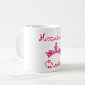 Mug Homeschool Queen rose et blanc (Devant gauche)