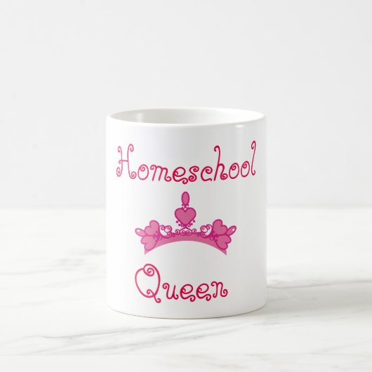 Mug Homeschool Queen rose et blanc (Centre)
