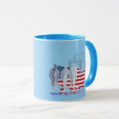 Mug Hommage aux cœurs courageux bleu clair (Devant droit)