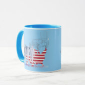 Mug Hommage aux cœurs courageux bleu clair (Devant gauche)