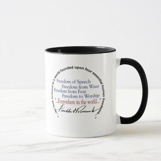 Mug Hommage de libertés de FDR quatre (Droite)