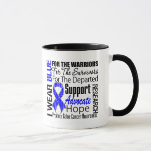 Mug HOMMAGE de ruban bleu d'usage du cancer du colon I