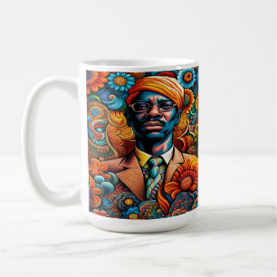 Mug Homme Afro-Américain Abstrait Psychedelica