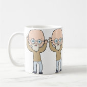 Mug Homme âgé drôle, chauve et excentrique avec barbe (Gauche)