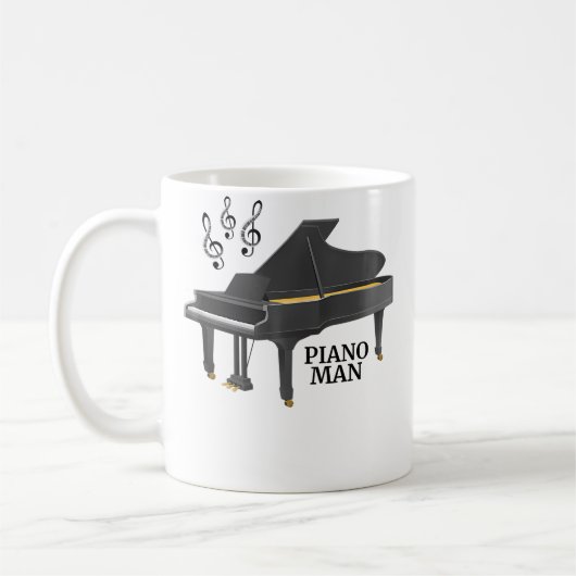 Mug Homme au piano à queue avec clé de sol (Gauche)