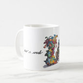 Mug Homme avec linge empilé haut avec fer et bougie (Devant gauche)