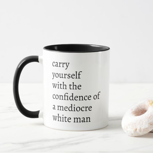 Mug Homme blanc médiocre (Avec donut)