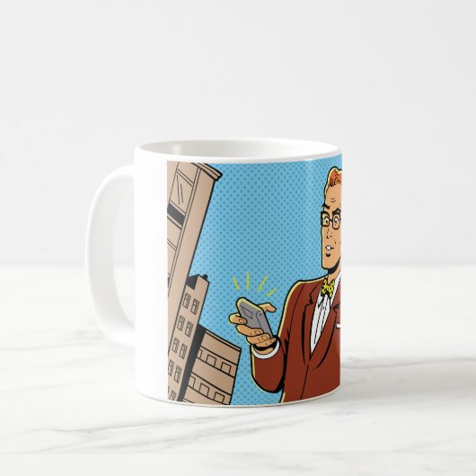 Mug Homme Comique Avec Cellulaire (Devant gauche)