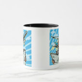 Mug Homme d'affaires avec le journal et l'avion (Centre)