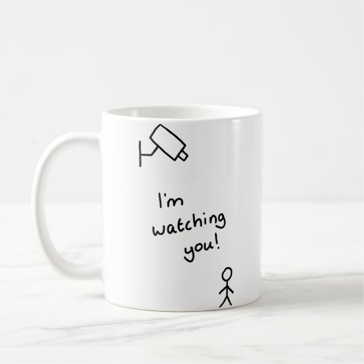 Mug Homme de bâton "je vous observe" attaquer (Gauche)