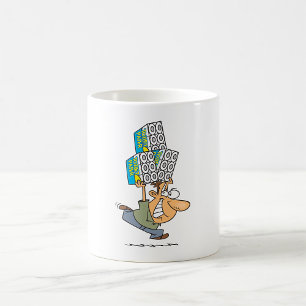 Mug Homme de dessin animé drôle paniquant pour acheter
