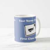 Mug Homme de première classe avec nom personnalisé (Devant droit)