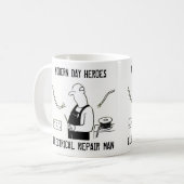 Mug Homme de réparation électrique. Cadeau d'électrici (Devant gauche)
