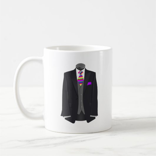 Mug Homme d'honneur Rainbow Cravate Tuxedo Mariage (Gauche)